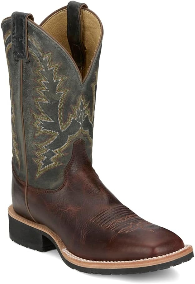 image:imageJustin Rancho 11 Western Leather Cowboy Boots for Men Durable Classic Design Comfortable Fit Ideal for Ranch amp RodeoBrown
