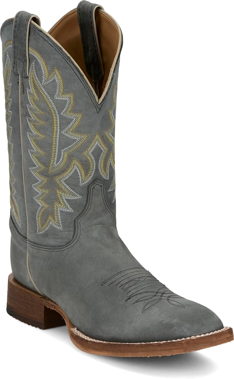 image:imageJustin Rancho 11 Western Leather Cowboy Boots for Men Durable Classic Design Comfortable Fit Ideal for Ranch amp RodeoWeathered Grey