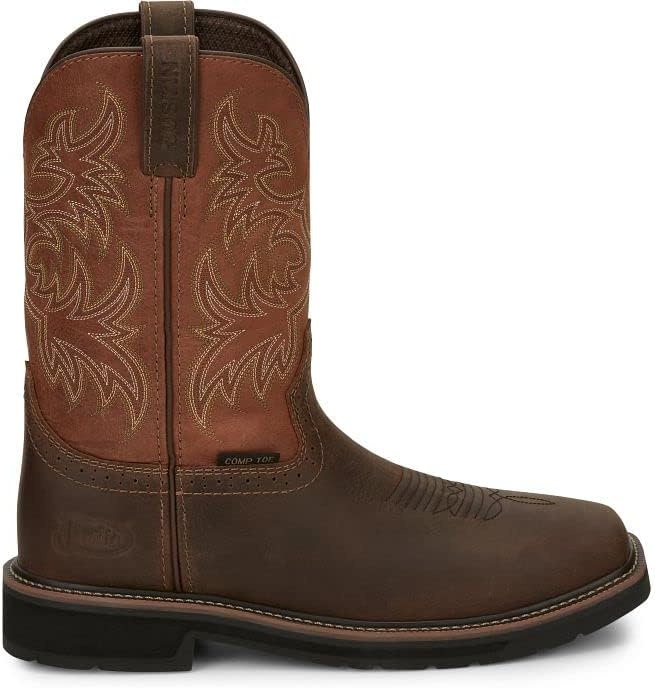 image:imageJustin Switch 11 Composite Toe Work Boots Mens Safety Footwear SlipResistant ASTM RatedCarob