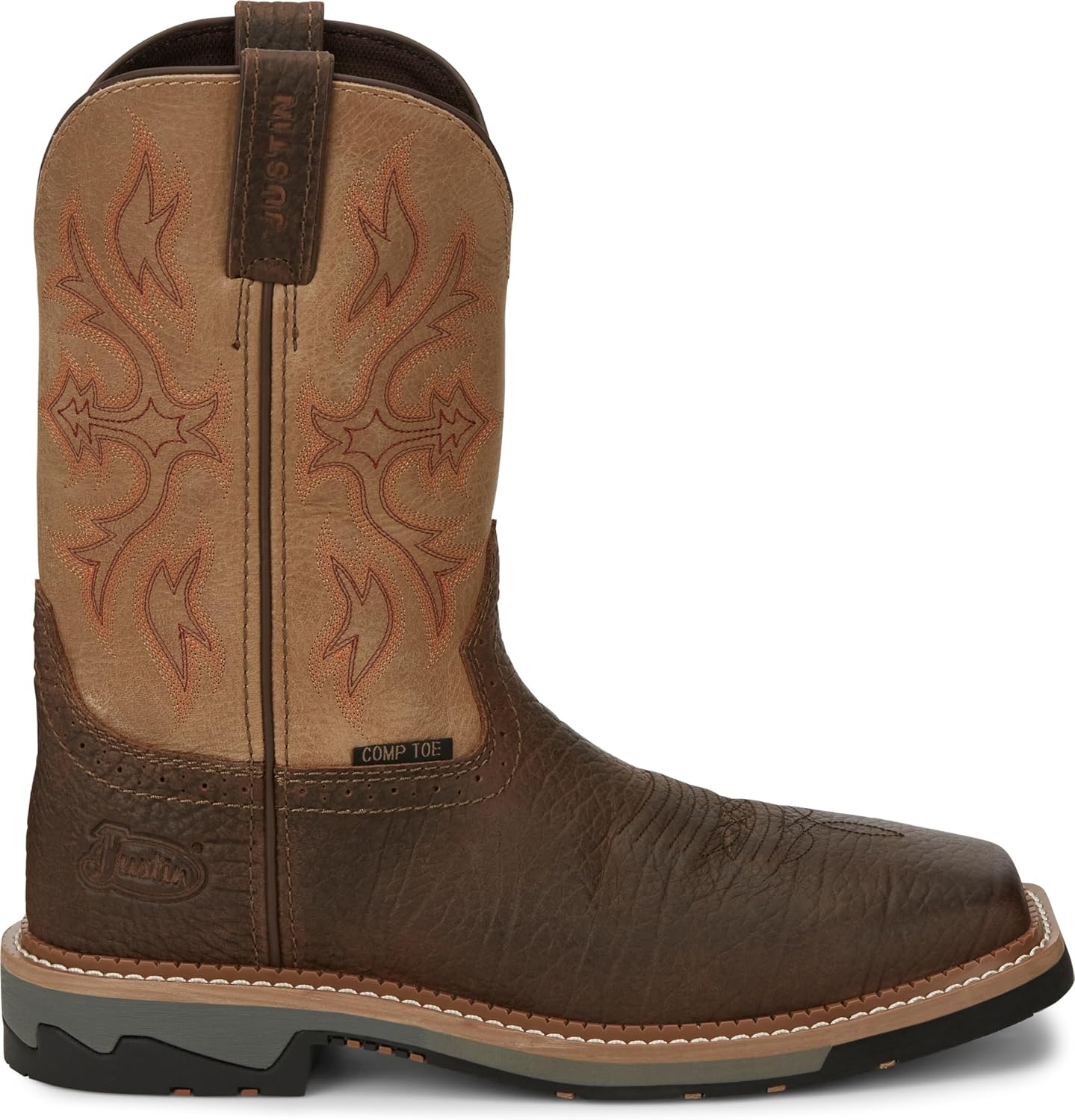image:imageJustin Work Bolt 11 Composite Toe Mens IndustrialandConstructionBoots EH Rated Oil amp Slip Resistant ASTM F2413 Cement ConstructionBuff