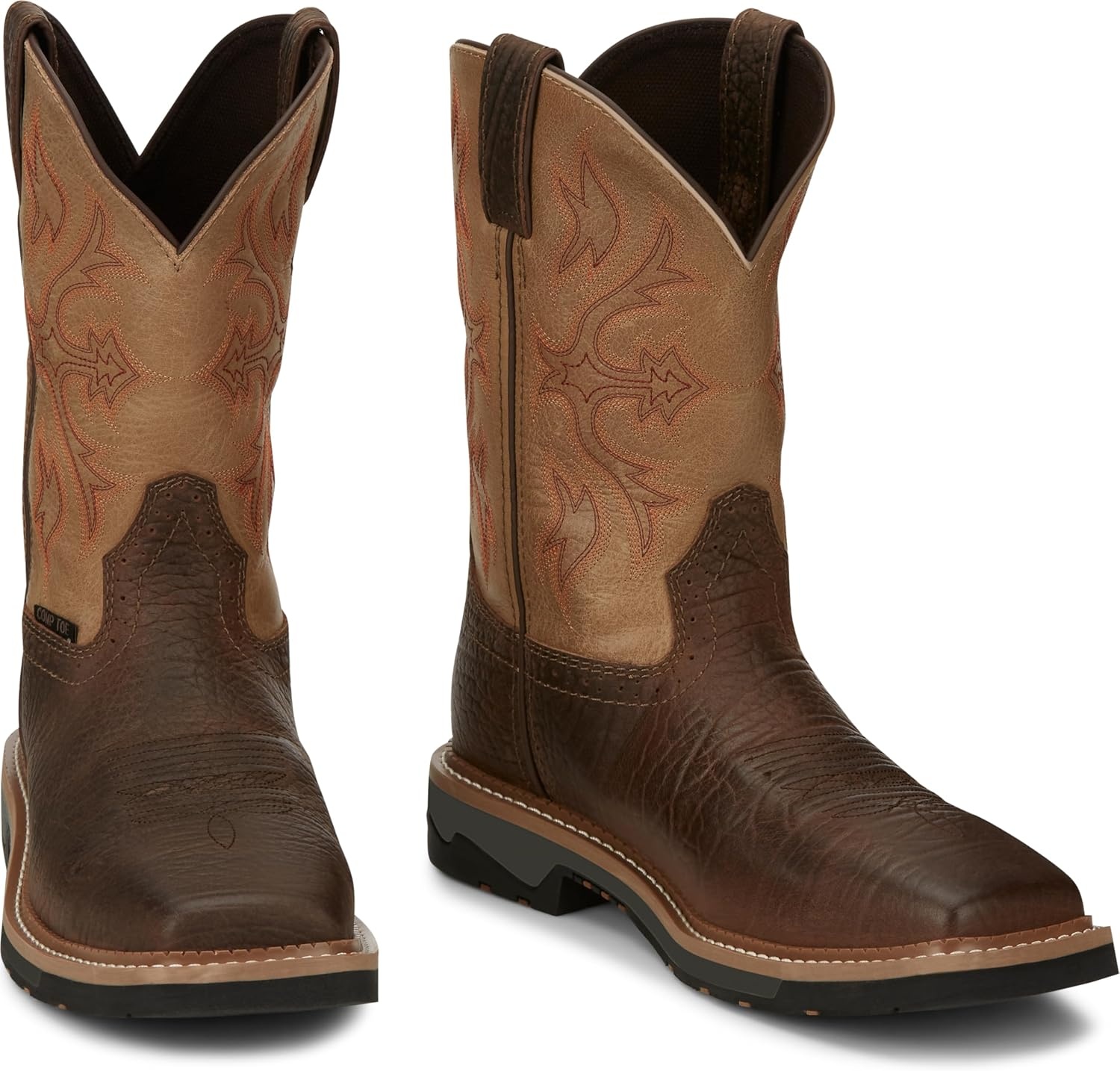 image:imageJustin Work Bolt 11 Composite Toe Mens IndustrialandConstructionBoots EH Rated Oil amp Slip Resistant ASTM F2413 Cement ConstructionBuff