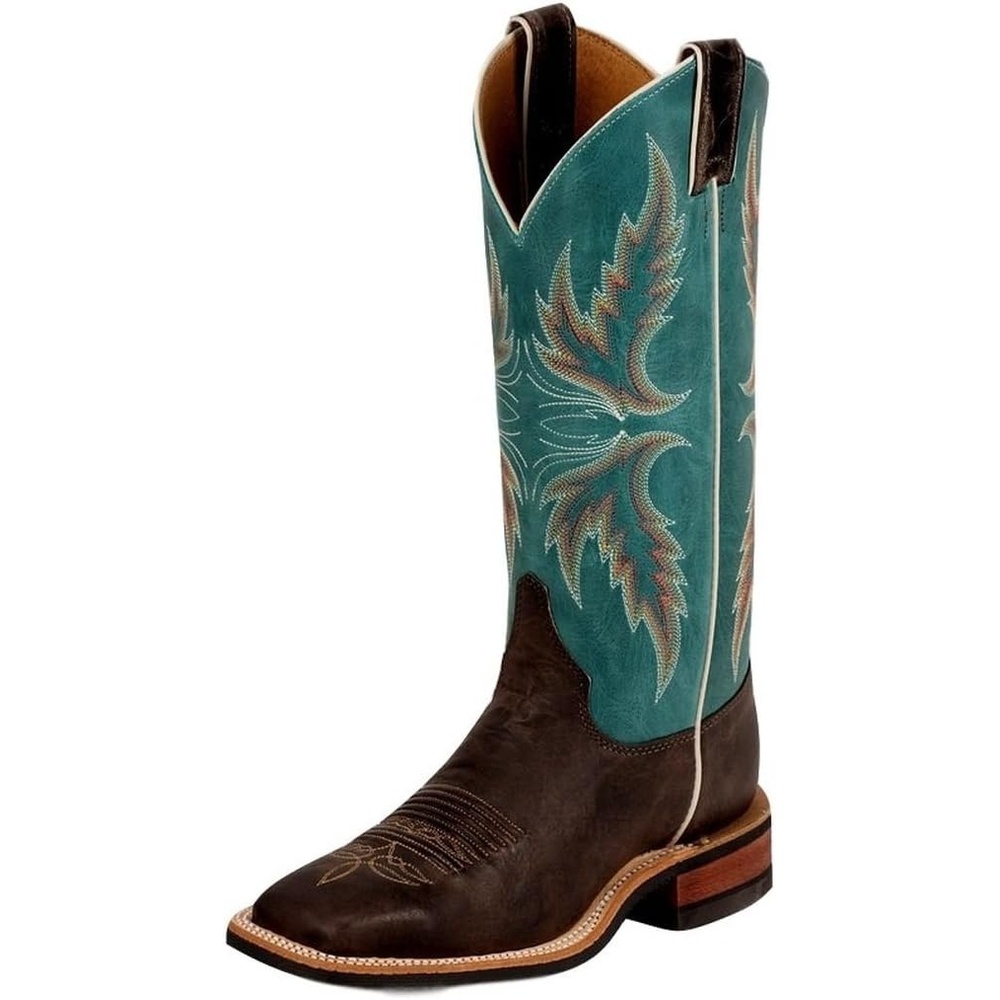 image:imageJustin Boot Company Womens Tan Damiana Cowgirl BootsChoco PumaAm Blue Cwhd