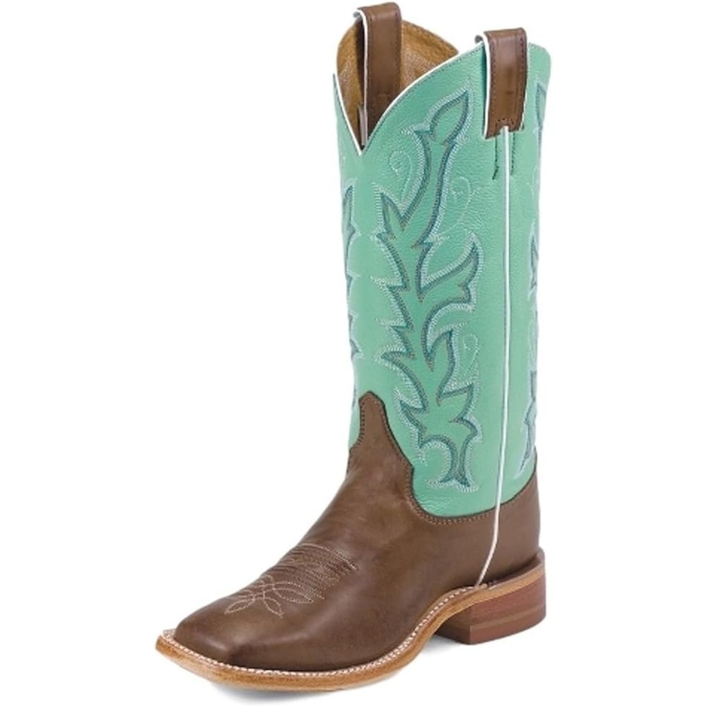 image:imageJustin Boot Company Womens Tan Damiana Cowgirl BootsChocolateSeagreen Plush