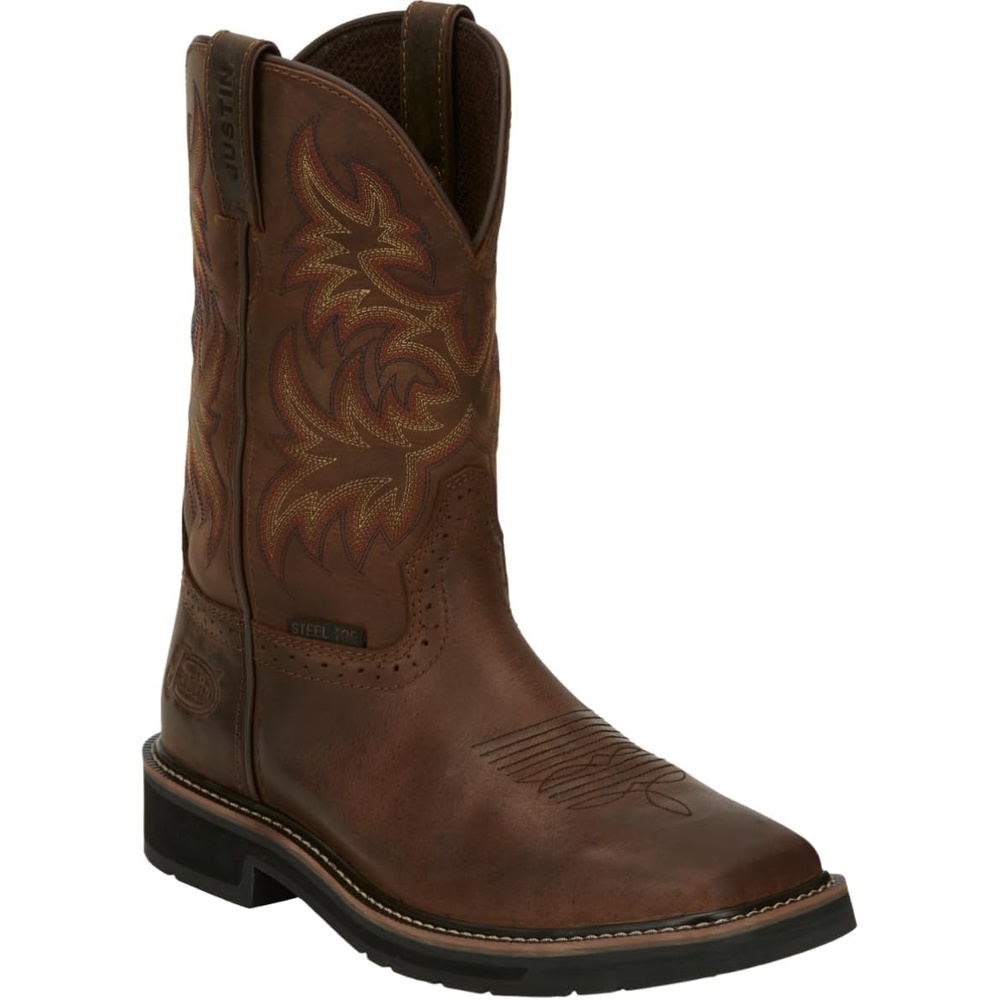 image:imageJustin Driller 11 Work Boot for Men Durable Construction SlipResistant Sole Comfortable FitDark Brown