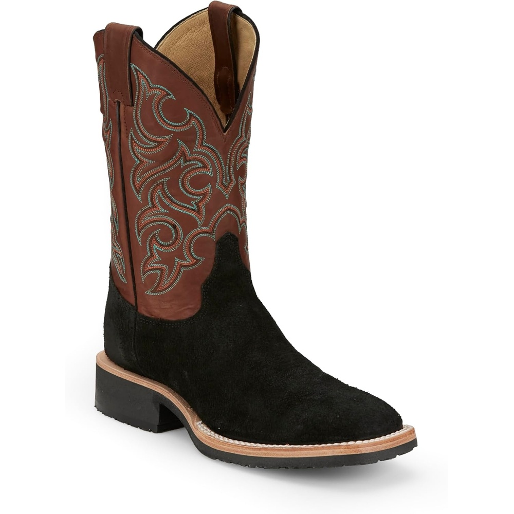 image:imageJustin Mens Alamo 11 Roughout Western Boot Premium Leather Classic Cowboy Style Durable Comfort for Ranch amp RodeoBlack