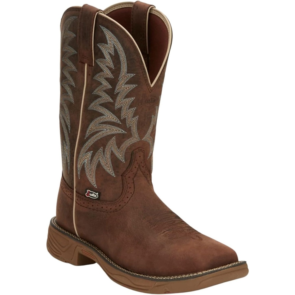 image:imageJustin Mens Rush 11 Western Work Boots Wide Square ToeHickory