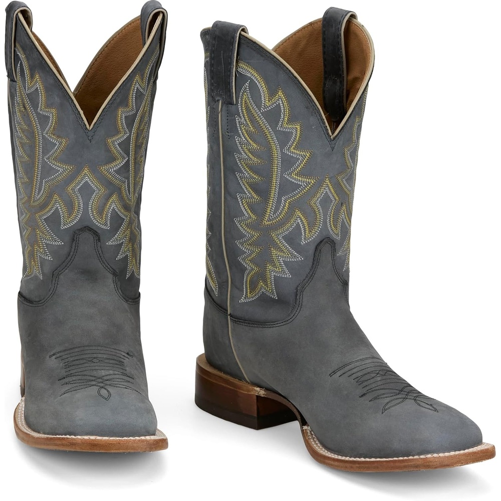 image:imageJustin Rancho 11 Western Leather Cowboy Boots for Men Durable Classic Design Comfortable Fit Ideal for Ranch amp RodeoWeathered Grey
