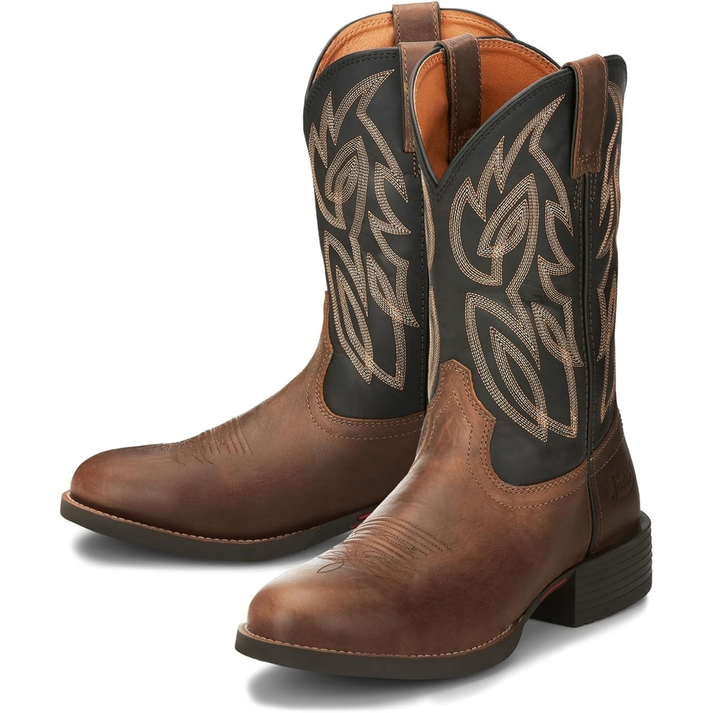 image:imageJustin Rendon 11 Western Boot Mens Round Toe Cowhide Removable Orthotic Insole SlipResistant Rubber OutsoleBrown