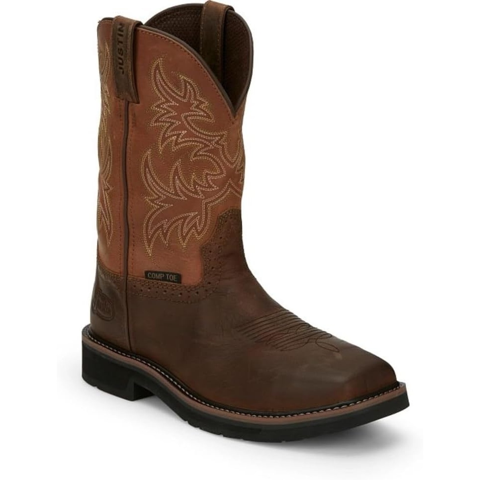 image:imageJustin Switch 11 Composite Toe Work Boots Mens Safety Footwear SlipResistant ASTM RatedCarob