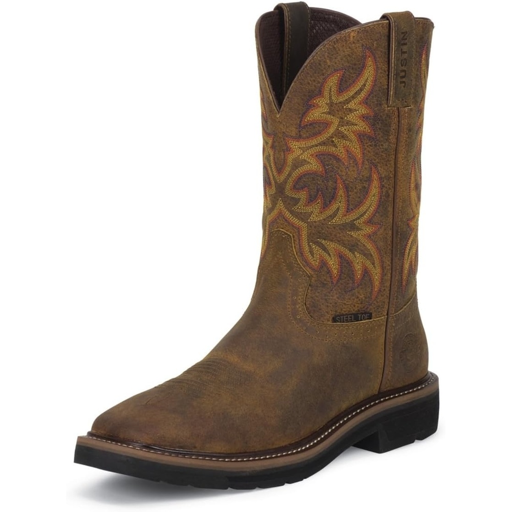 image:imageJustin Switch 11 Composite Toe Work Boots Mens Safety Footwear SlipResistant ASTM RatedDark Brown Water Buffalo