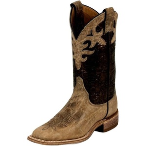 image:imageJustin Boot Company Womens Tan Damiana Cowgirl BootsAntique Beige CowhideCobre Metallic