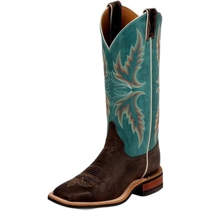image:imageJustin Boot Company Womens Tan Damiana Cowgirl BootsChoco PumaAm Blue Cwhd