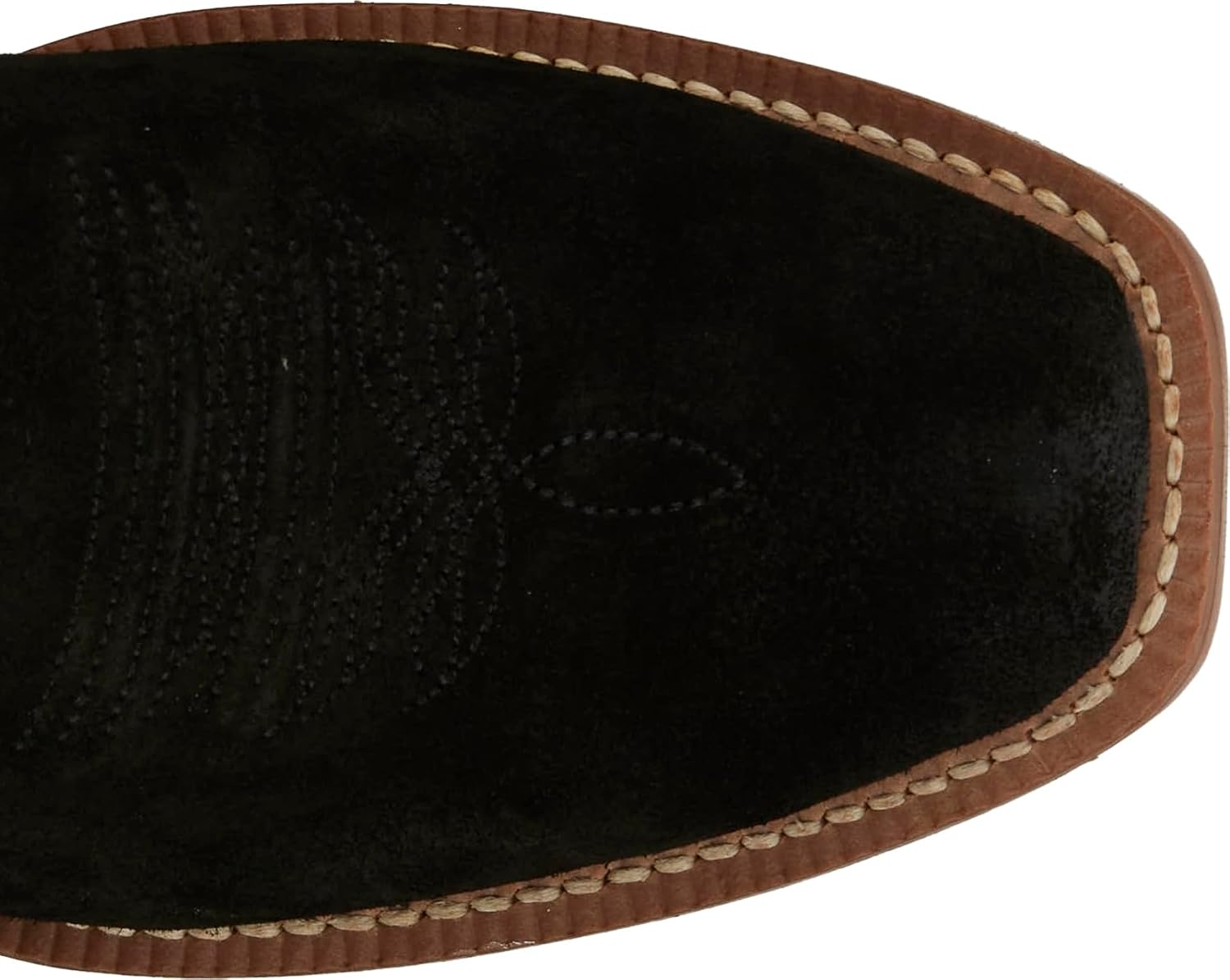 image:imageJustin Annie Up 13 Medium Square Toe Western Boot for Women Goat Leather Western Boots with Suede Vamps amp Ortholite InsoleMidnight Black