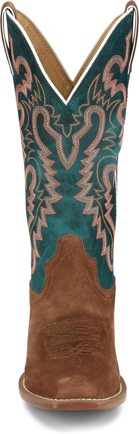 image:imageJustin Annie Up 13 Medium Square Toe Western Boot for Women Goat Leather Western Boots with Suede Vamps amp Ortholite InsoleSedona Tan