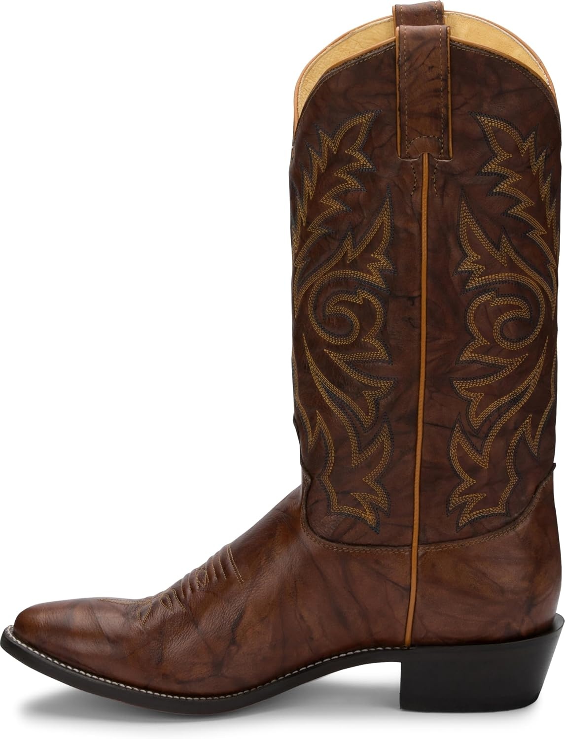 image:imageJustin Boots Mens Western Boot Medium Round Toe Premium Full Grain LeatherChestnut