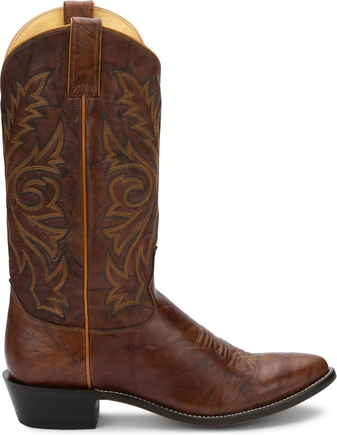 image:imageJustin Boots Mens Western Boot Medium Round Toe Premium Full Grain LeatherChestnut
