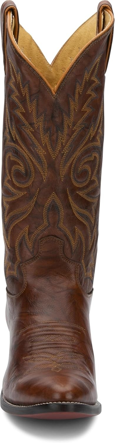 image:imageJustin Boots Mens Western Boot Medium Round Toe Premium Full Grain LeatherChestnut