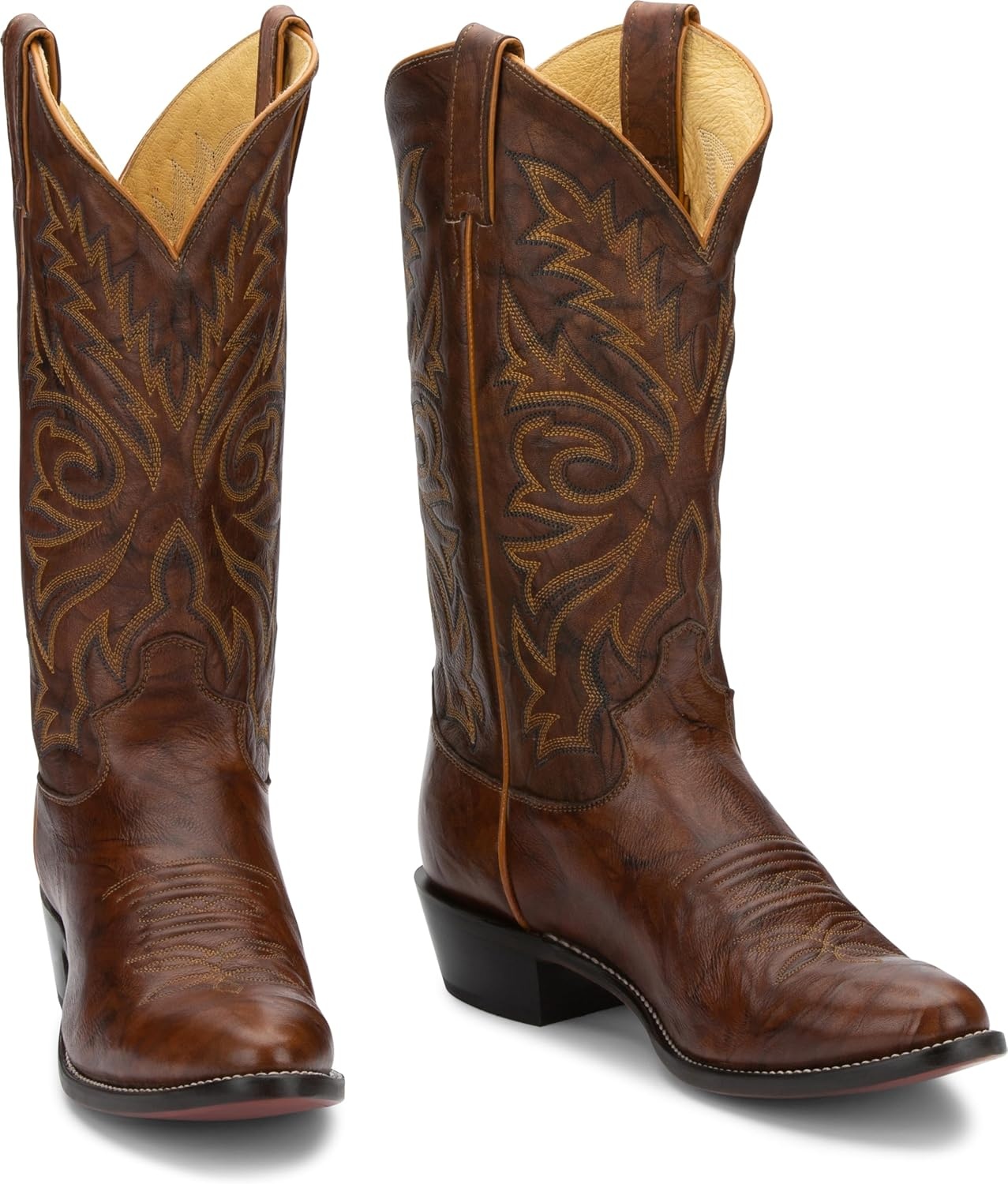 image:imageJustin Boots Mens Western Boot Medium Round Toe Premium Full Grain LeatherChestnut