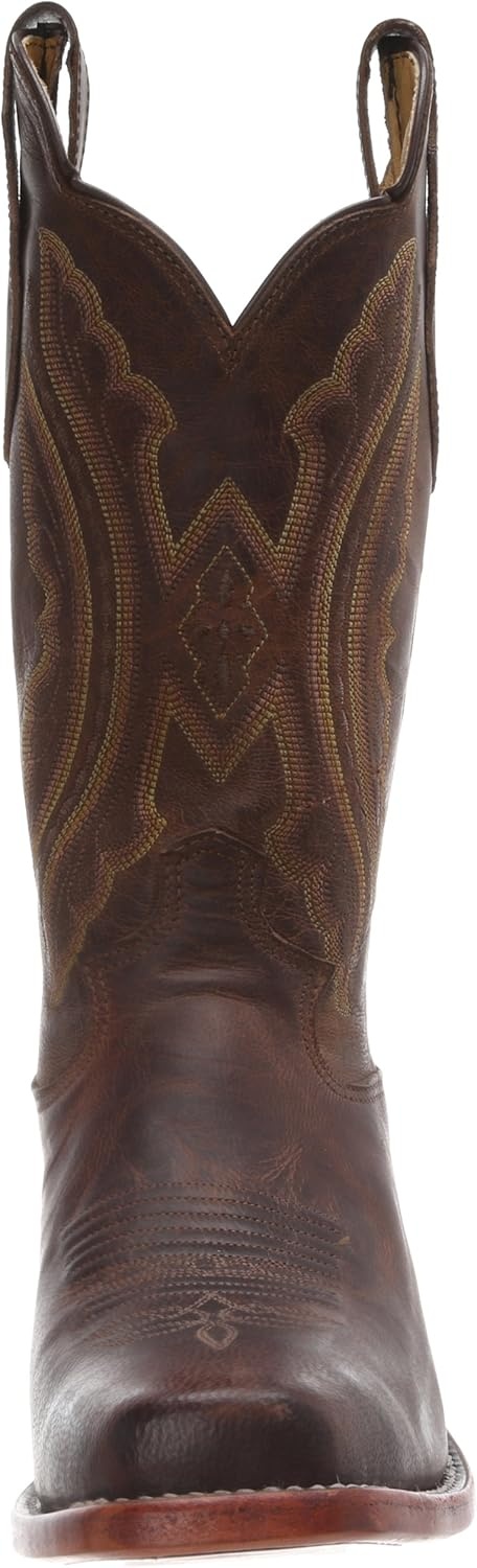 image:imageJustin Boots Mens Western Boot Medium Round Toe Premium Full Grain LeatherTan Distressed Vintage Goat