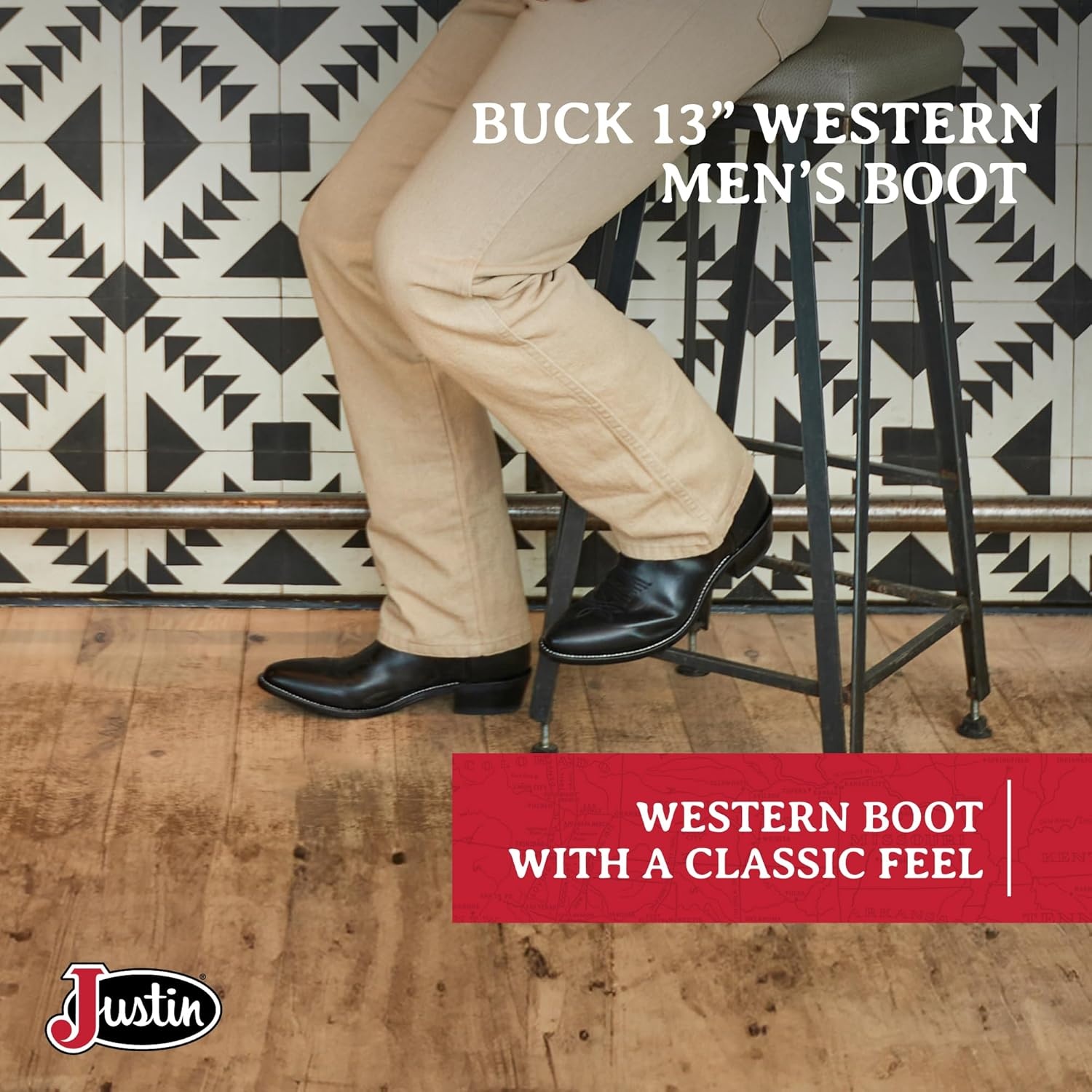 image:imageJustin Buck 13 Cowboy Boots for Men Durable Premium FullGrain Leather Round Toe Western Boots Build with Cushioned Insole amp Full Welt ConstructionBay Apache