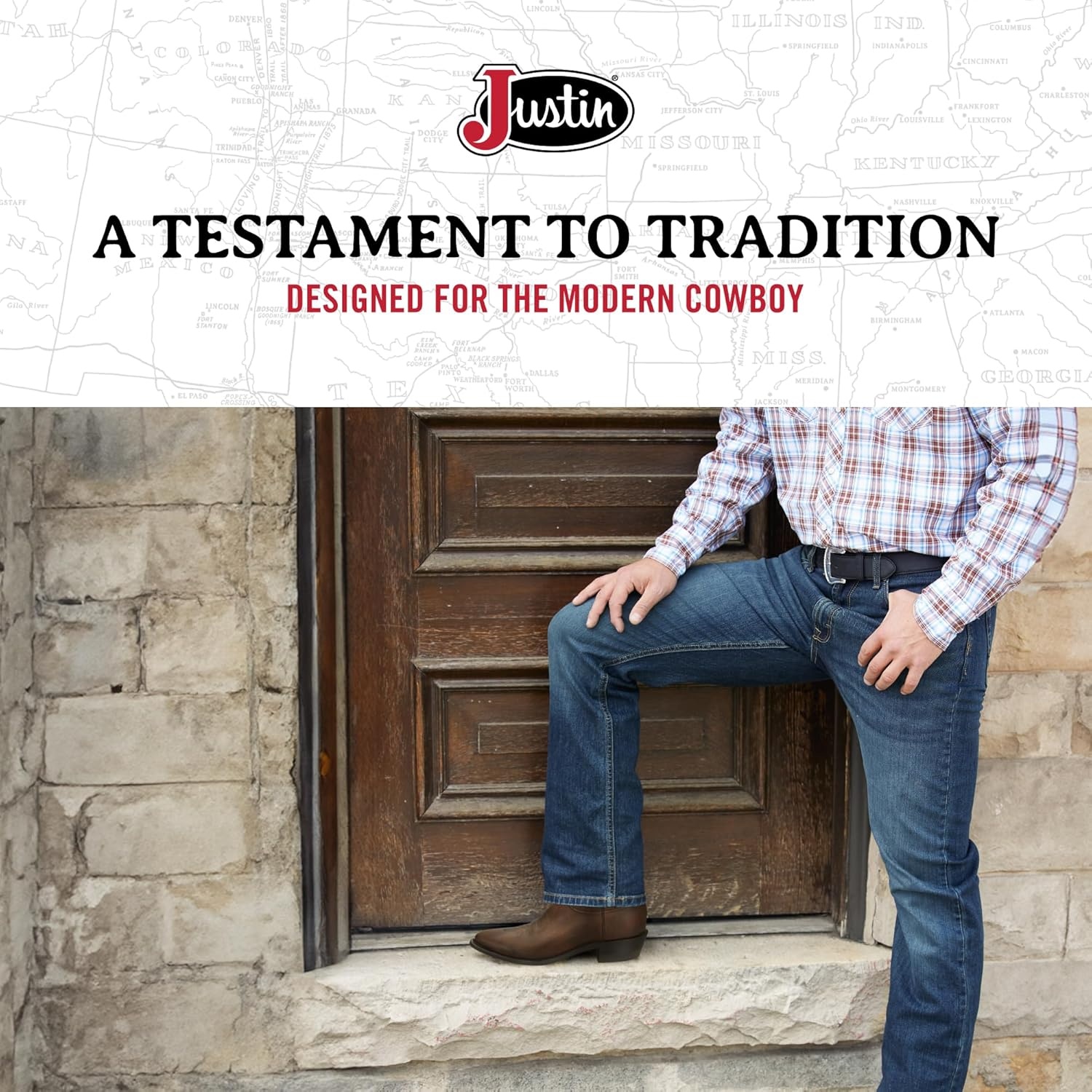 image:imageJustin Buck 13 Cowboy Boots for Men Durable Premium FullGrain Leather Round Toe Western Boots Build with Cushioned Insole amp Full Welt ConstructionBlack