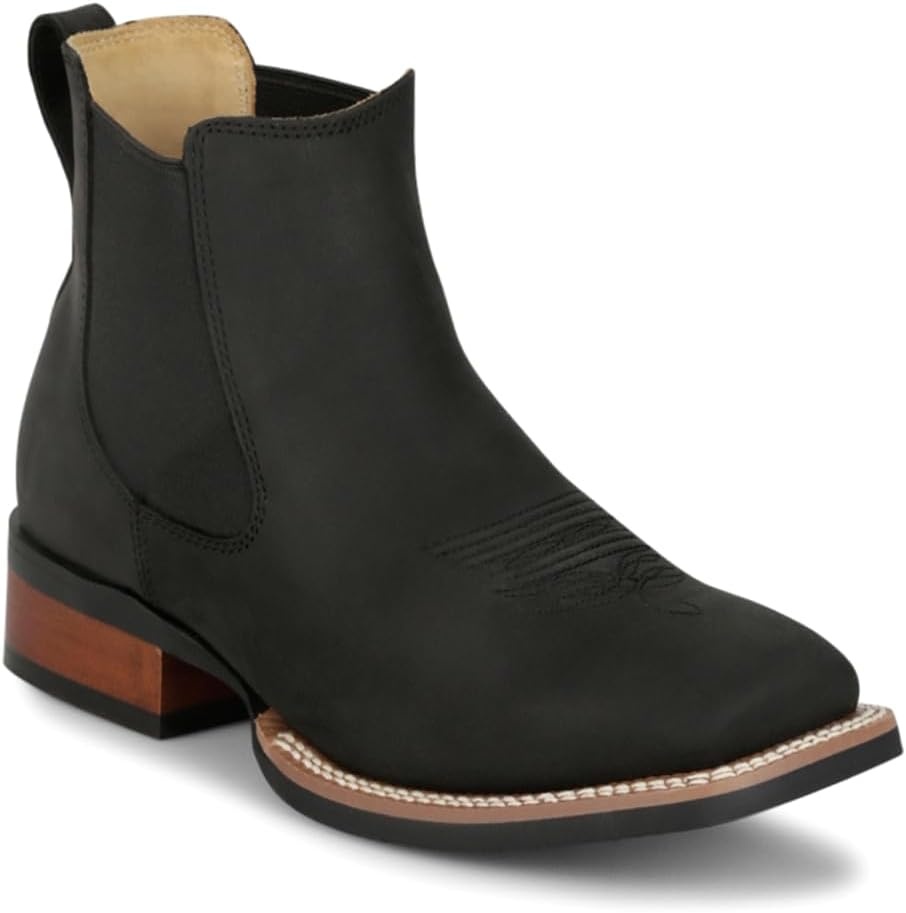 image:imageJustin Crazy Buck Mens 6 Frontier Western Boots Premium Leather Durable Design Comfortable Fit Ideal for Rodeo amp RanchBlack