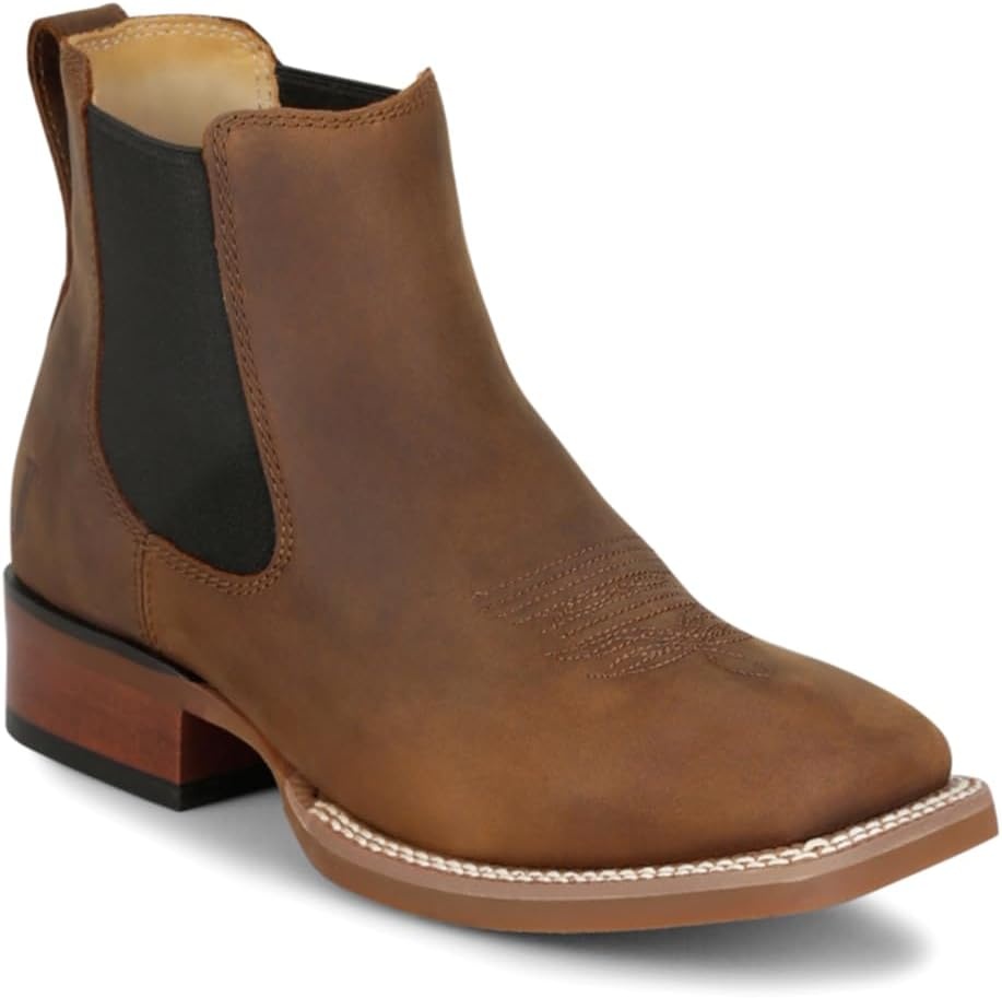 image:imageJustin Crazy Buck Mens 6 Frontier Western Boots Premium Leather Durable Design Comfortable Fit Ideal for Rodeo amp RanchBrown