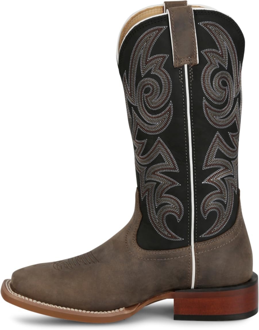 image:imageJustin May Day Western Boots for Men Frontier Collection Classic Cowboy Style Footwear for Ranch and Outdoor ActivitiesCharcoal