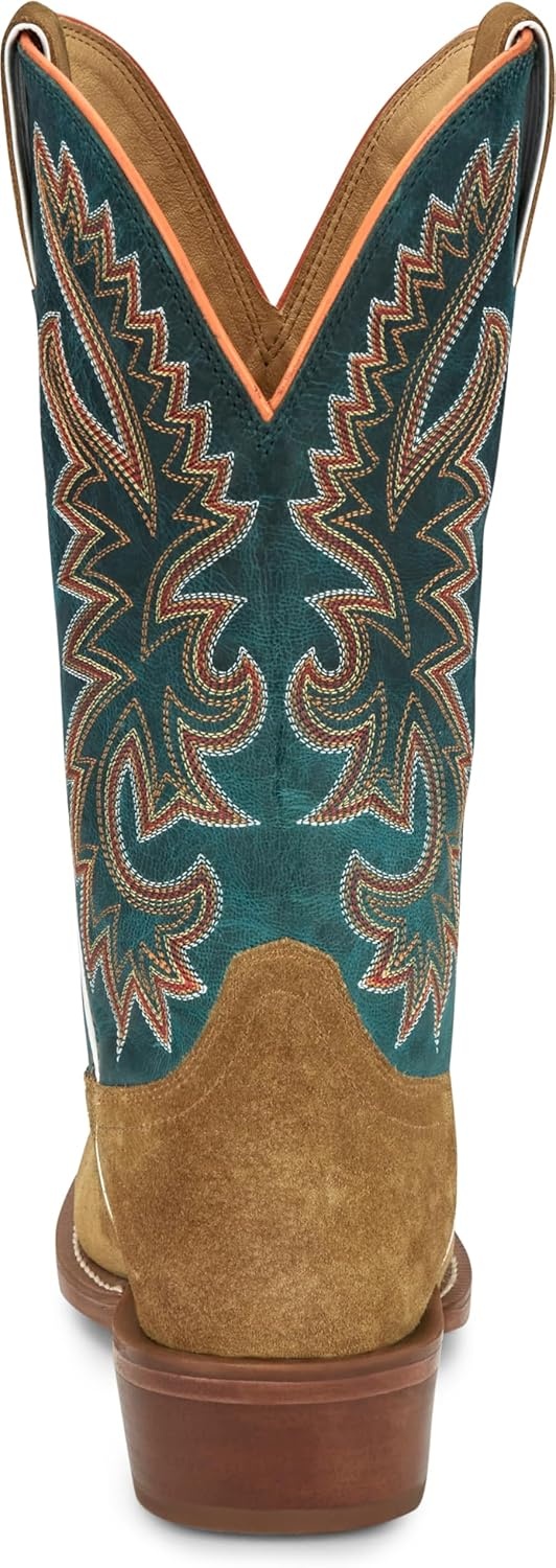 image:imageJustin Mens Jimmy 13 Medium Square Toe Western BootWheat Suede