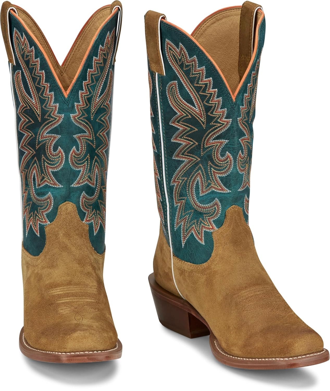 image:imageJustin Mens Jimmy 13 Medium Square Toe Western BootWheat Suede