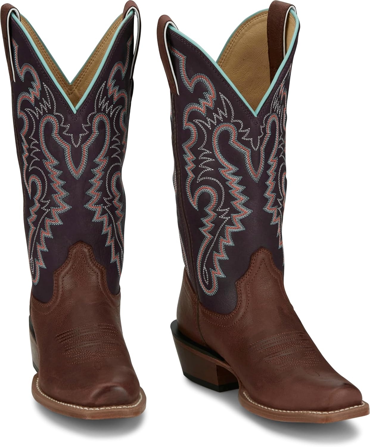 image:imageJustin Womens Breaking News 13 Medium Square Toe Western BootMahogany