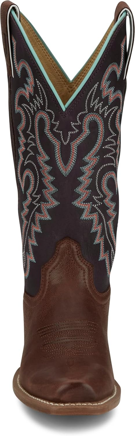 image:imageJustin Womens Breaking News 13 Medium Square Toe Western BootMahogany
