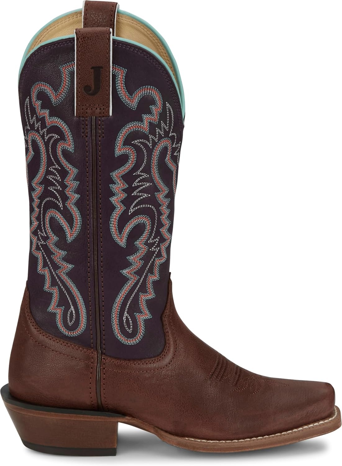 image:imageJustin Womens Breaking News 13 Medium Square Toe Western BootMahogany