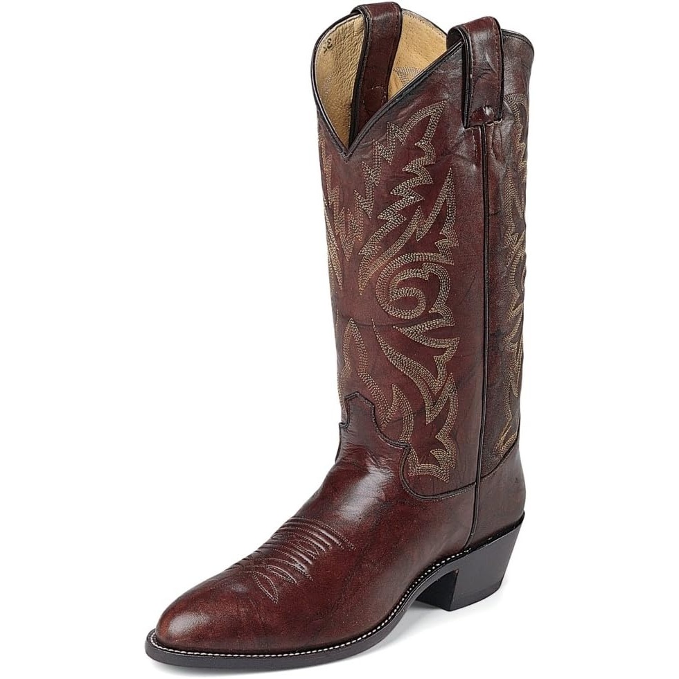 image:imageJustin Boots Mens Western Boot Medium Round Toe Premium Full Grain LeatherDark Brown