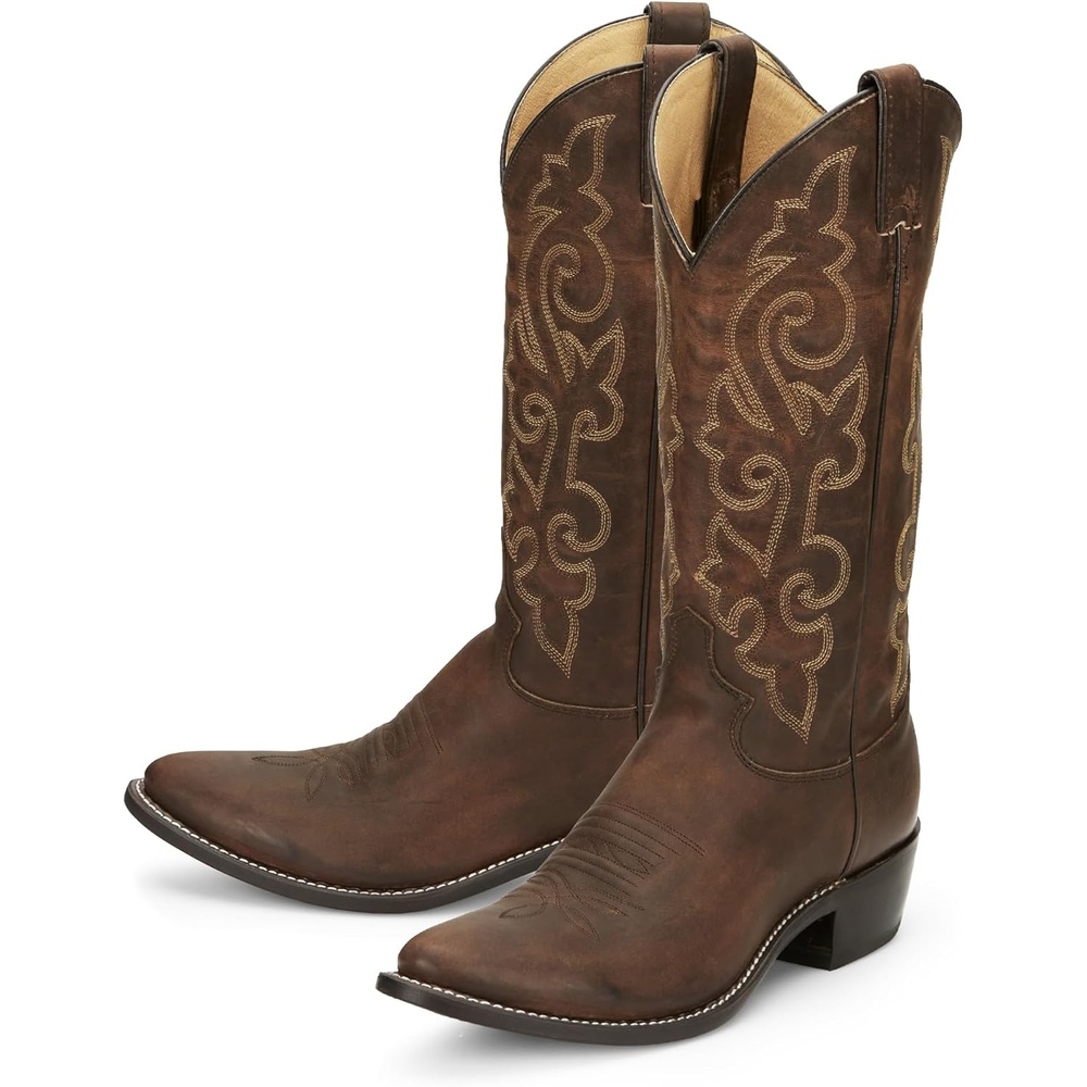 image:imageJustin Buck 13 Cowboy Boots for Men Durable Premium FullGrain Leather Round Toe Western Boots Build with Cushioned Insole amp Full Welt ConstructionBay Apache