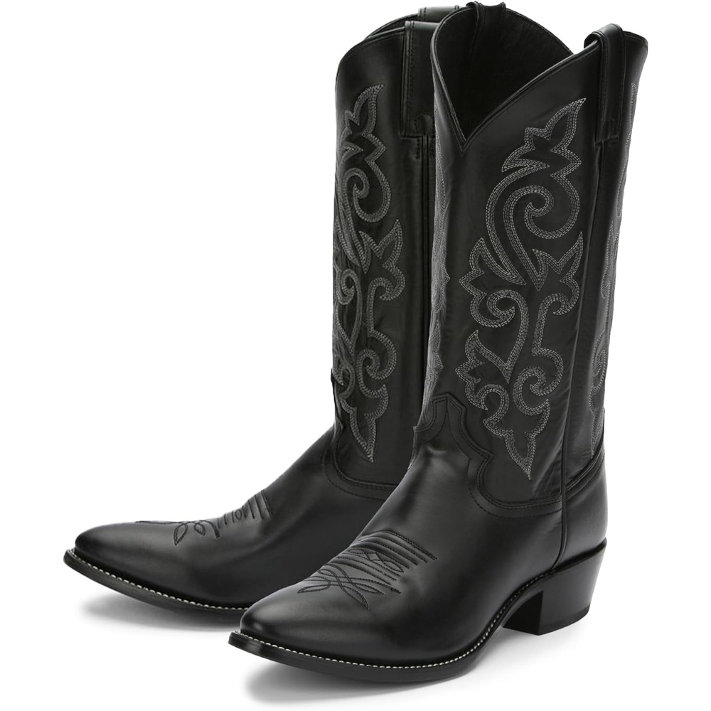 image:imageJustin Buck 13 Cowboy Boots for Men Durable Premium FullGrain Leather Round Toe Western Boots Build with Cushioned Insole amp Full Welt ConstructionBlack