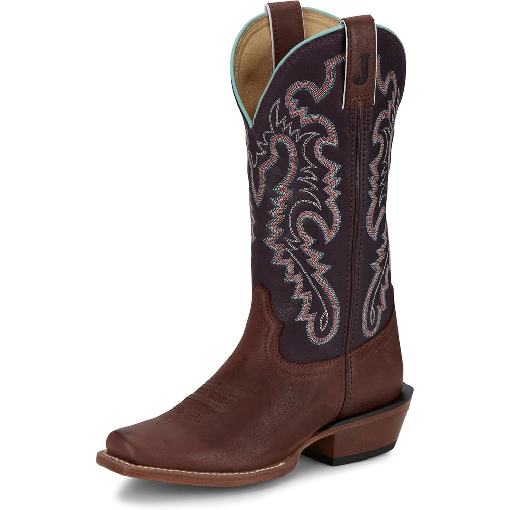 image:imageJustin Womens Breaking News 13 Medium Square Toe Western BootMahogany