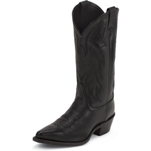 image:imageJustin Boots Mens Western Boot Medium Round Toe  Premium Full Grain LeatherBlack Chester