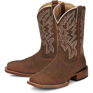 image:imageJustin Jackpot 11 Western Boots for Men  Frontier Collection  Square Toe Leather Mens Cowboy Boots with Comfort Footbed amp Heeled Leather OutsoleWalnut