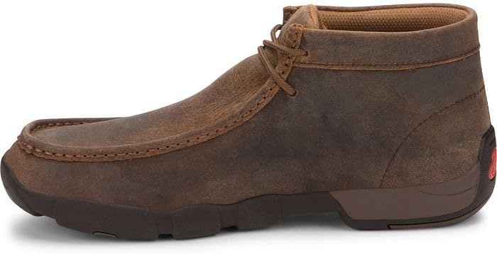 image:imageJustin Cappie 4 Work Shoes for Men Square Toe FullGrain Leather Moc Toe Work Shoe with Oil and SlipResistant Rubber Outsole ASTM RatedDark Brown