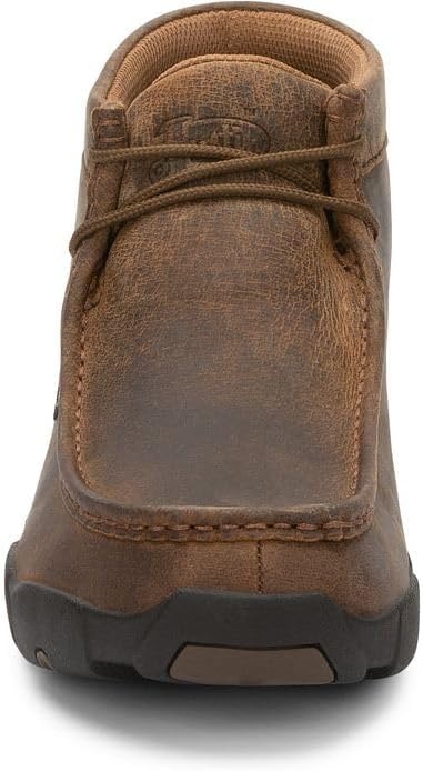 image:imageJustin Cappie 4 Work Shoes for Men Square Toe FullGrain Leather Moc Toe Work Shoe with Oil and SlipResistant Rubber Outsole ASTM RatedDark Brown