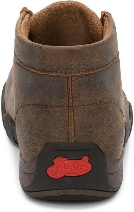 image:imageJustin Cappie 4 Work Shoes for Men Square Toe FullGrain Leather Moc Toe Work Shoe with Oil and SlipResistant Rubber Outsole ASTM RatedDark Brown