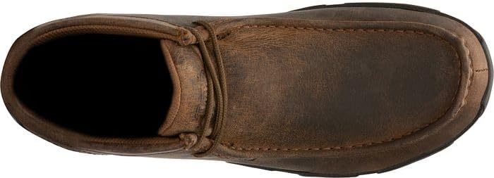 image:imageJustin Cappie 4 Work Shoes for Men Square Toe FullGrain Leather Moc Toe Work Shoe with Oil and SlipResistant Rubber Outsole ASTM RatedDark Brown