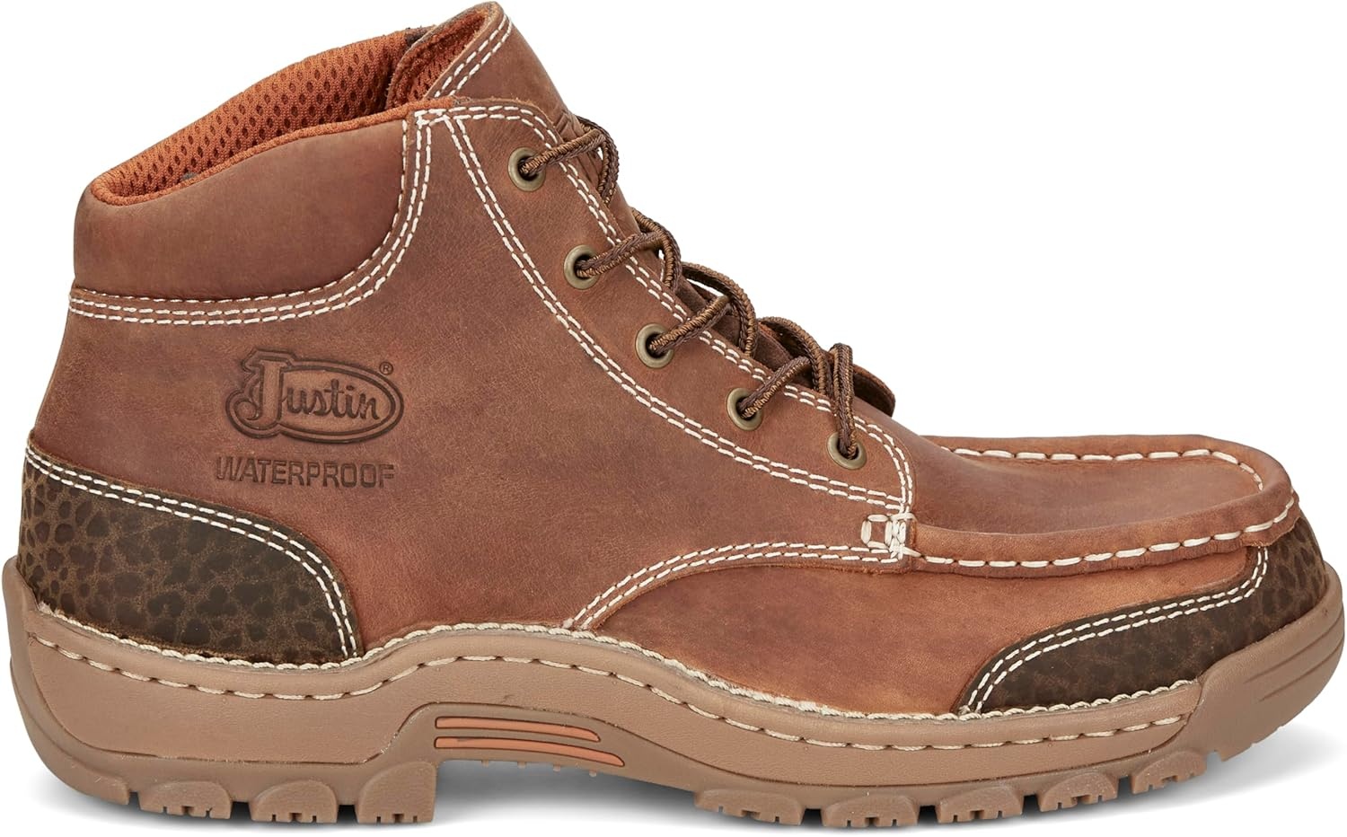 image:imageJustin Corbet 5 Waterproof Mocc Toe Work Boots for Men Stampede Light Duty Collection Oil amp Slip Resisting Electrical Hazard RatedBarley