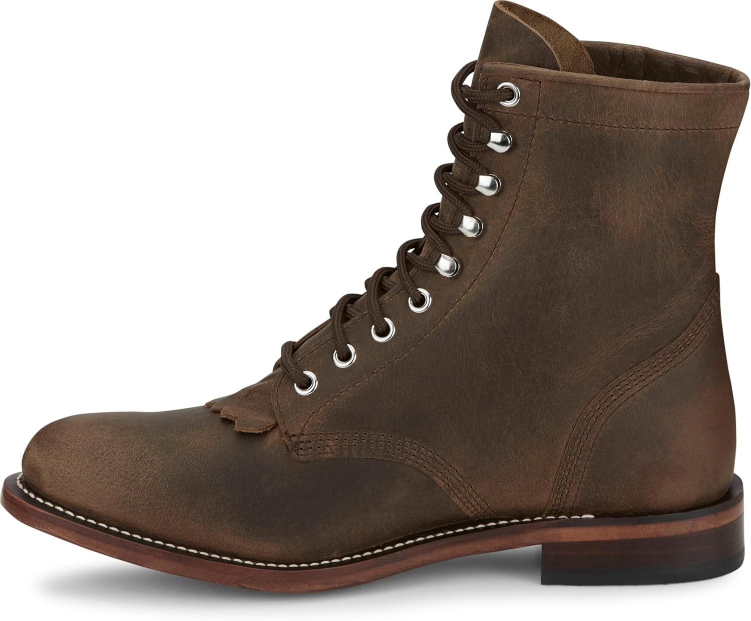 image:imageJustin Drennan Mens Leather Western Boots Durable Cowboy Style Footwear Classic Design Comfortable Fit Size OptionsBrown