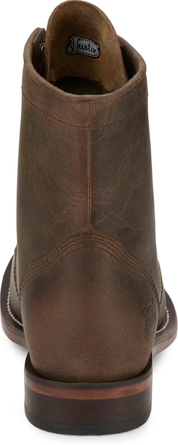 image:imageJustin Drennan Mens Leather Western Boots Durable Cowboy Style Footwear Classic Design Comfortable Fit Size OptionsBrown