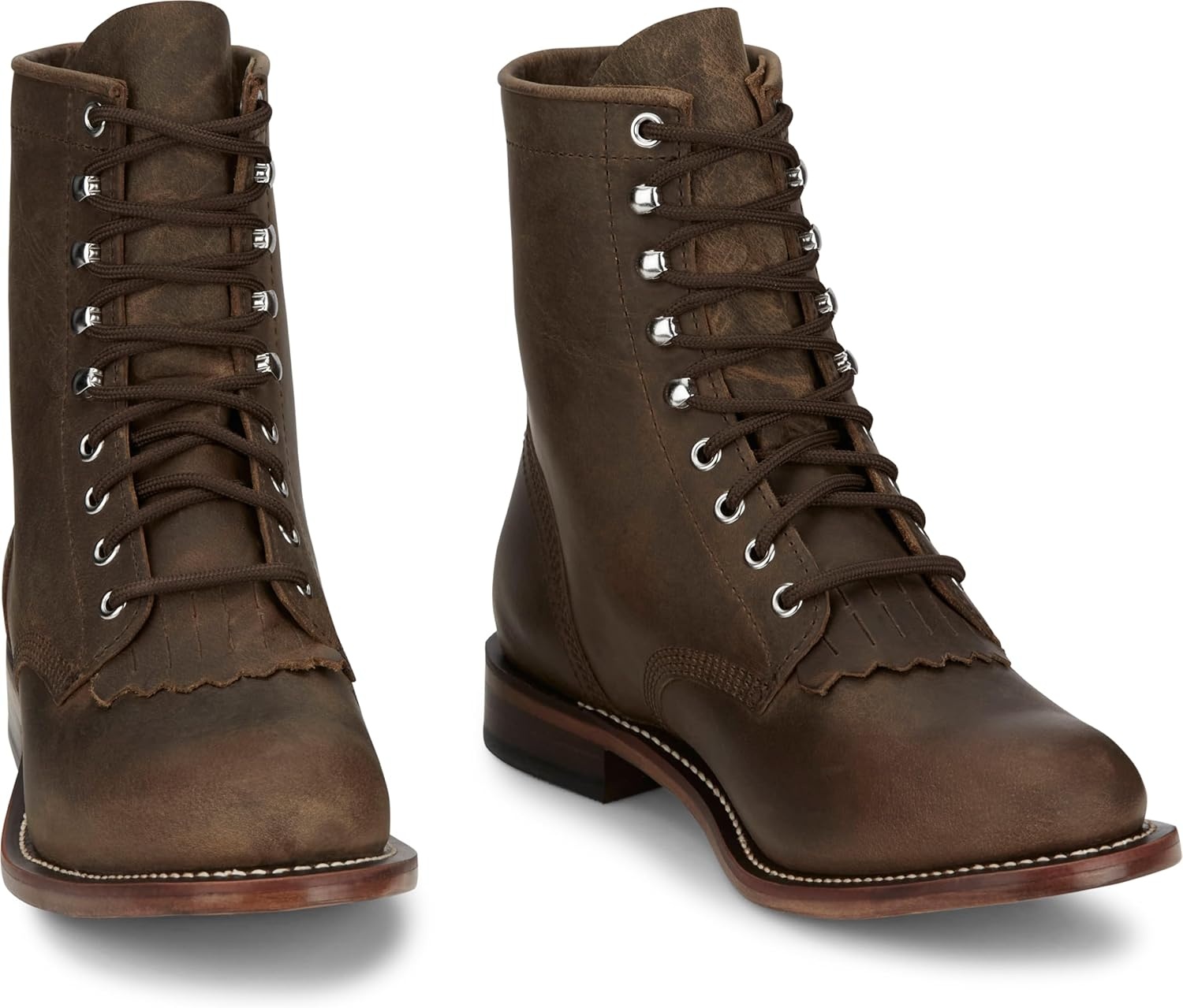 image:imageJustin Drennan Mens Leather Western Boots Durable Cowboy Style Footwear Classic Design Comfortable Fit Size OptionsBrown