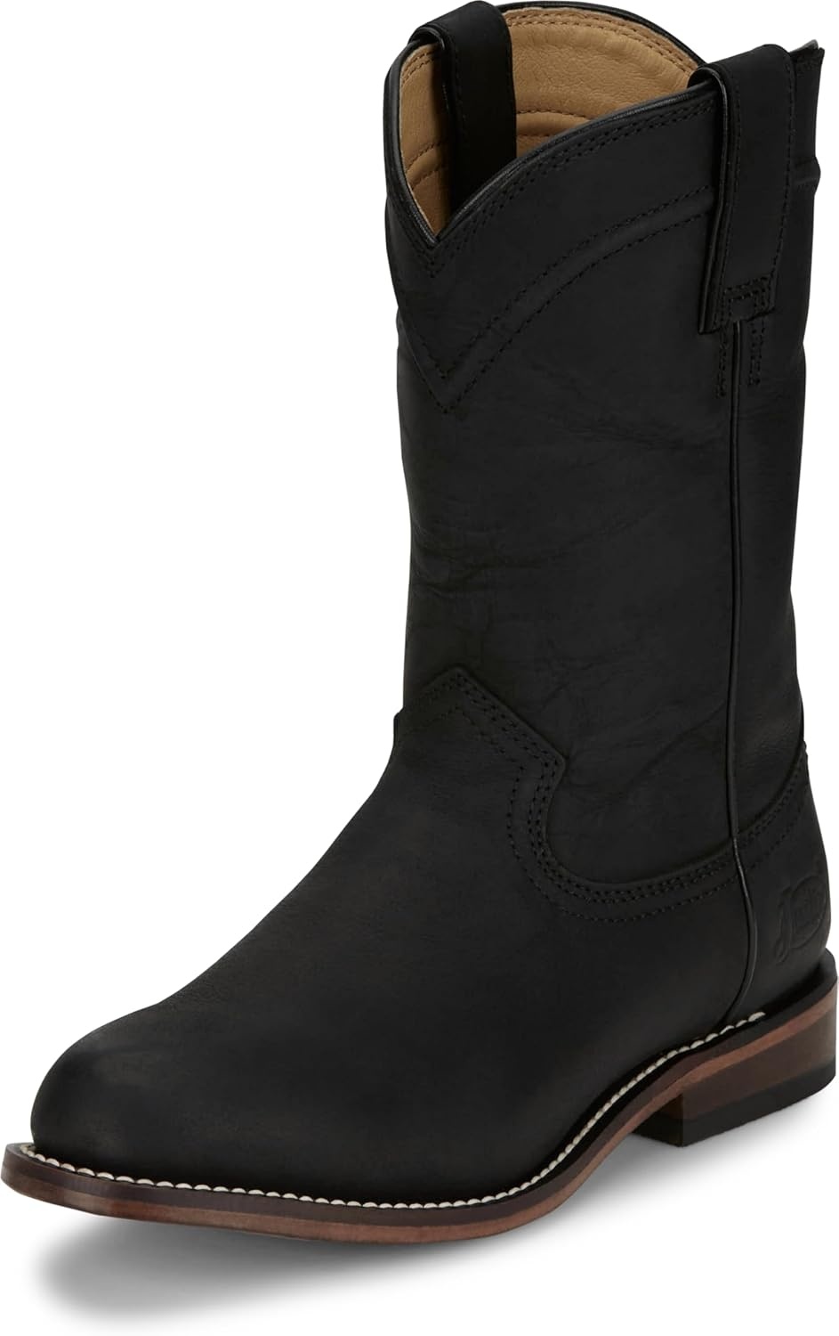 image:imageJustin Holland Womens Fashionable Leather Boots Stylish Comfortable Footwear for Everyday WearBlack