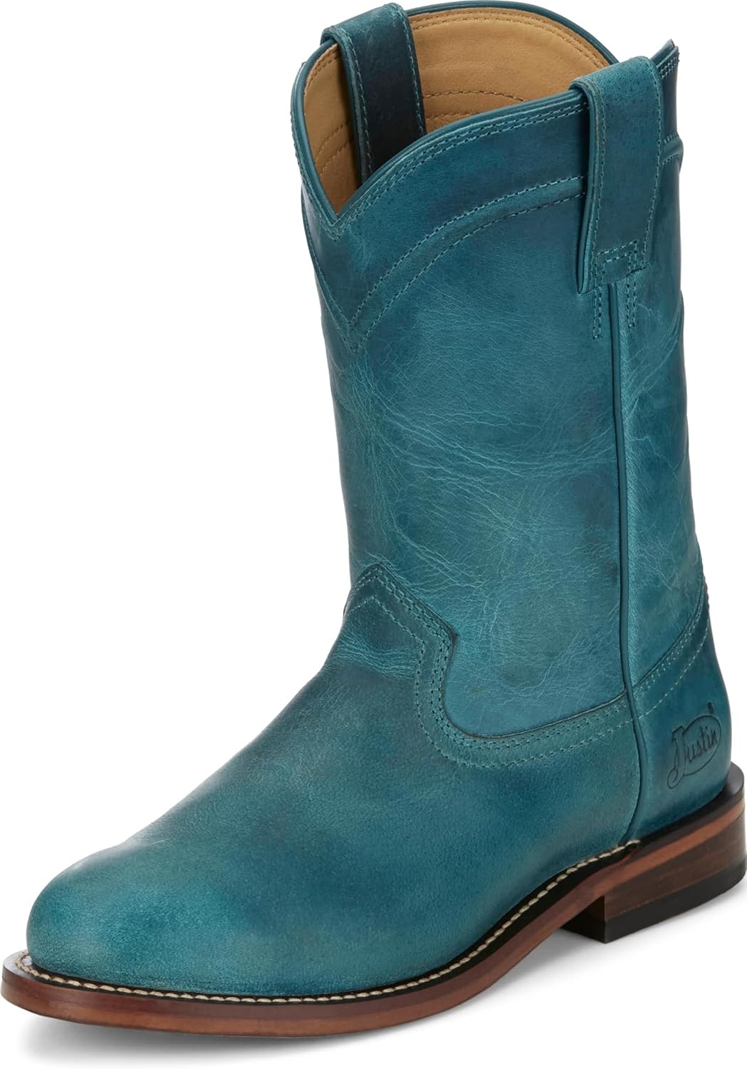 image:imageJustin Holland Womens Fashionable Leather Boots Stylish Comfortable Footwear for Everyday WearTurquoise