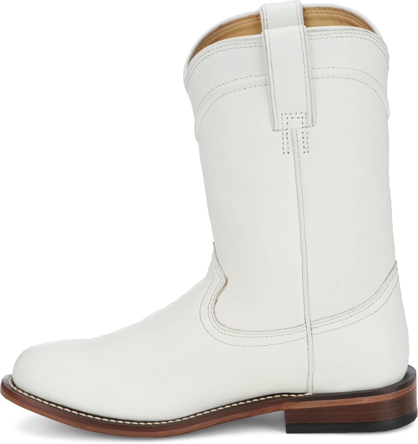 image:imageJustin Holland Womens Fashionable Leather Boots Stylish Comfortable Footwear for Everyday WearWhite